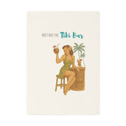 Meet Me at the Tiki Bar Retro Pinup Tea Towel - Tropical Kitchen Decor