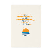 You and me, waves and sea. Bold beachy design on organic cotton towels. Perfect for ocean-loving couples.