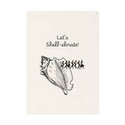 Lets Shell-ebrate! This retro beach party towel brings cheeky charm in organic cotton.