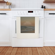 Salty air sun kissed hair barefoot everywhere organic cotton tea towel for beach lovers and coastal homes