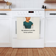 My patience is as thin as my eyeliner - sassy retro tea towel in bold 1950s style, perfect gift for glam queens and attitude lovers.