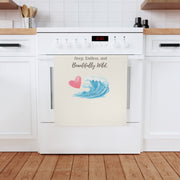 Love is like the ocean - deep, endless, and beautifully wild. Organic cotton tea towel with romantic beach vibes.