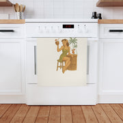 Meet Me at the Tiki Bar Retro Pinup Tea Towel - Tropical Kitchen Decor