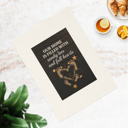 Our home is filled with sandy toes and full hearts. Organic cotton tea towel with coastal warmth and charm.